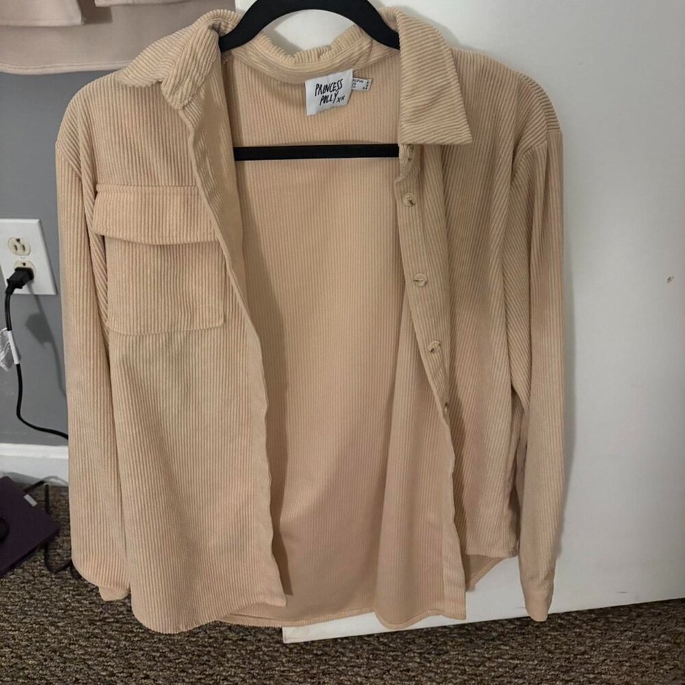 Princess Polly corduroy botton up shirt size 2